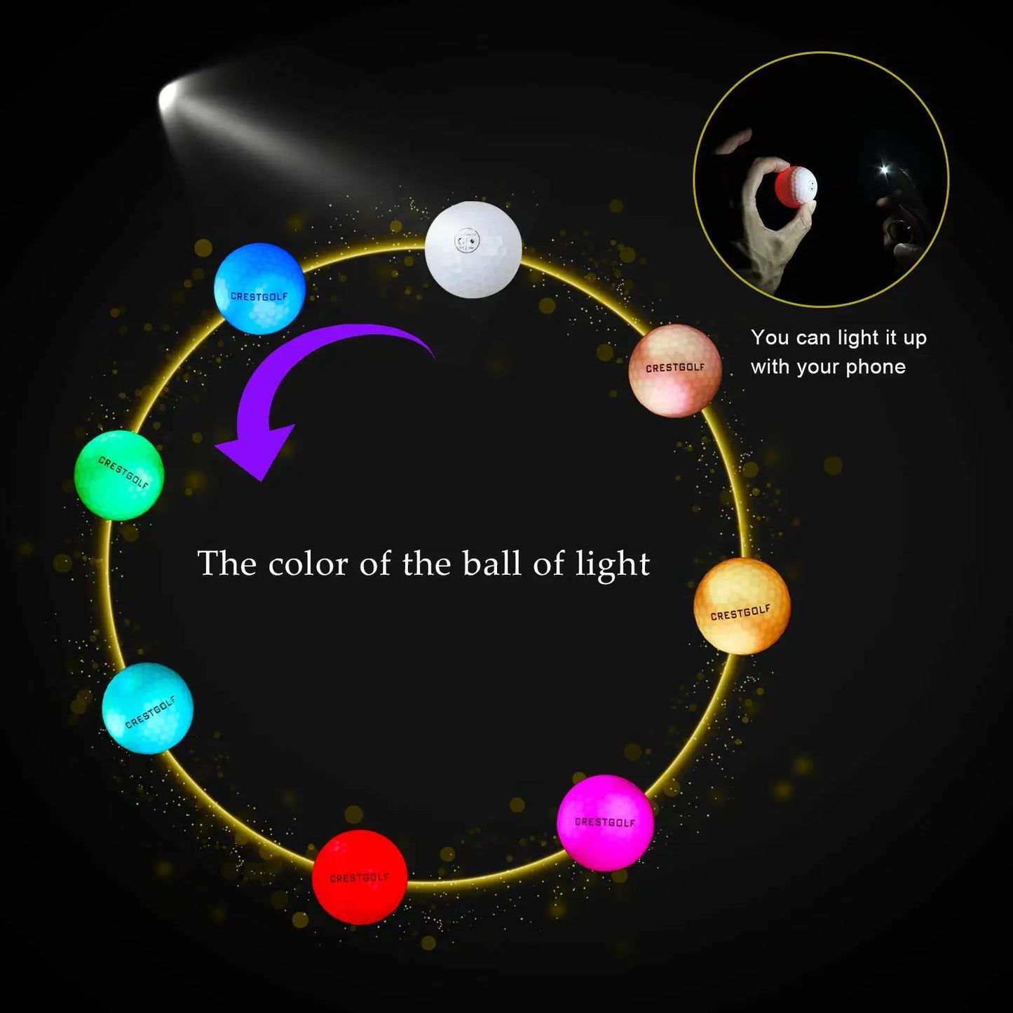 LED Golf Balls for Night Glow in The Dark